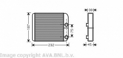 AVA QUALITY COOLING vo6129 -  Теплообменник, отопление салона